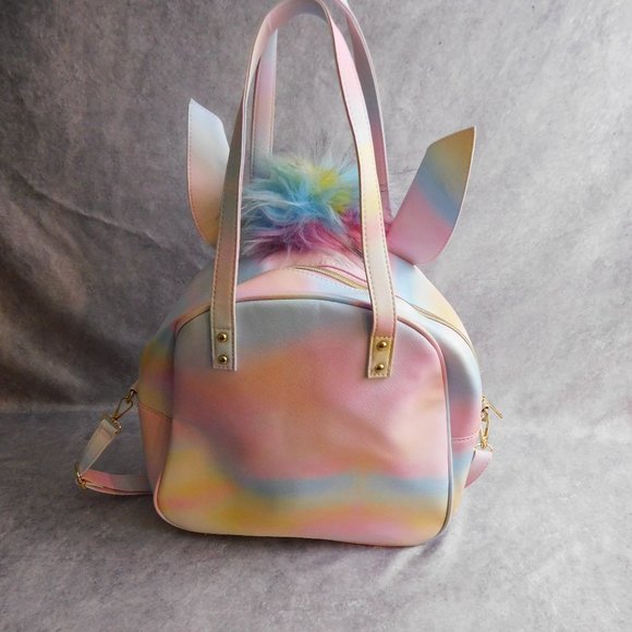 Under One Sky Weekender Zipper Unicorn Bag Rainbow Camo - Picture 4 of 6